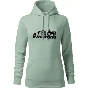 Dámská mikina Evoluce traktor - Mikina dámská Cape s kapucí - L ( Sage )