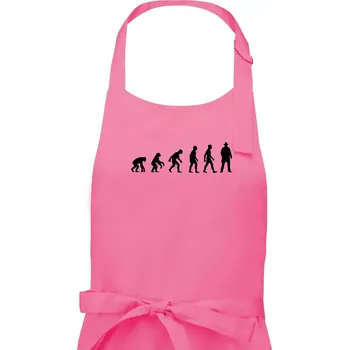 Kuchyňská zástěra Evoluce cowboy - Pánská zástěra na vaření - Univerzální velikost ( Růžová )