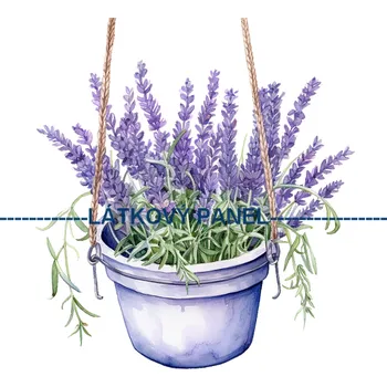 Látkový panel - Levandule - LE-75 Velikost: 30x30cm, Materiál: Bavlna