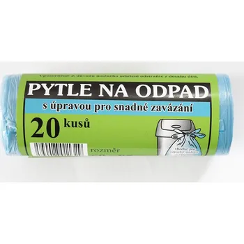 Pytle na odpadky Sáček do koše HDPE 60 x 85 cm/20 ks 60 l., uzlovací modrý