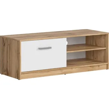 Televizní stolek TV stolek Matos - Black Red White - BRW Dub Wotan / Bílá 118.5x42.5 cm