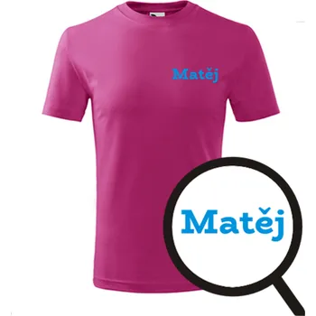 Purpurové dětské tričko Matěj - dětské tričko se jménem - barva purpurová - velikost 4roky