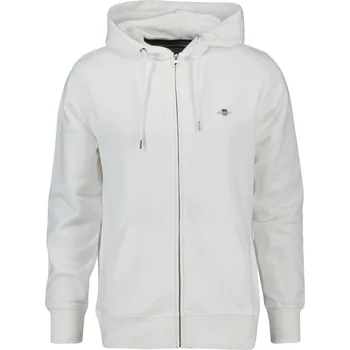 Pánské oblečení MIKINA GANT REG SHIELD FULL ZIP HOODIE EGGSHELL