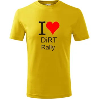 Žluté dětské tričko I love DiRT Rally - barva žlutá - velikost 8let