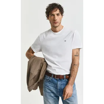 Pánské tričko TRIČKO GANT REG SHIELD SS T-SHIRT WHITE