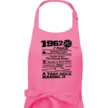 Kuchyňská zástěra 1962 v kostce - Pánská zástěra na vaření - Univerzální velikost ( Růžová )