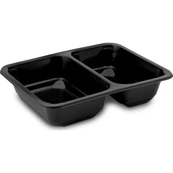 Jednorázové nádobí Miska zatavovací 2D PP černá 227 x 178 x 50 mm - 50 ks