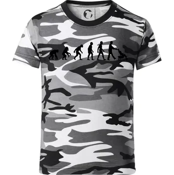 Chlapecké oblečení Evoluce tatínek - Dětské maskáčové triko - 146 cm/10 let ( Šedý maskáč )