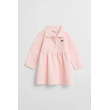 Dámské šaty ŠATY GANT SHIELD LS PIQUE RUGGER DRESS SALMON