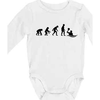 Kojenecký body Evoluce Vodní pólo - Body kojenecké s dlouhým rukávem - Dlouhý r. do 3 měs ( Bílá )