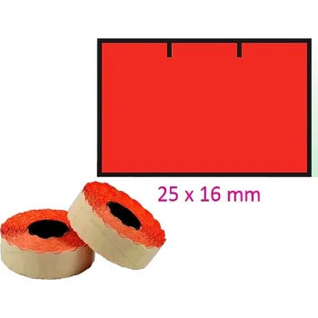 Samolepící etiketa Contact - cenové etikety 25 × 16 mm, 1125 etiket, červené