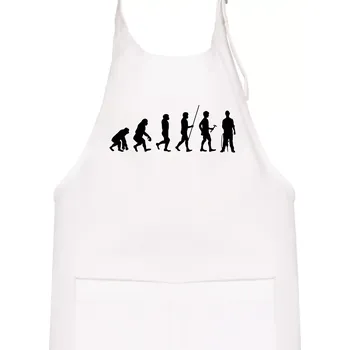 Kuchyňská zástěra Evoluce zedník zbiječka - Dětská zástěra na vaření - Univerzální velikost ( Bílá )