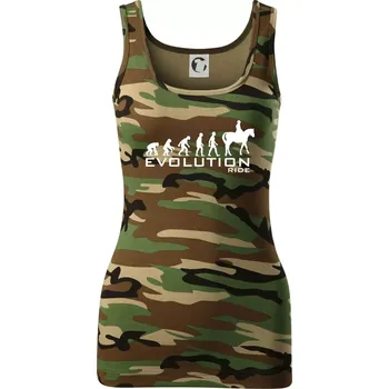 Dámské tričko Evoluce Ride horse - Dámské Maskáčové tílko - S ( Hnědý maskáč )