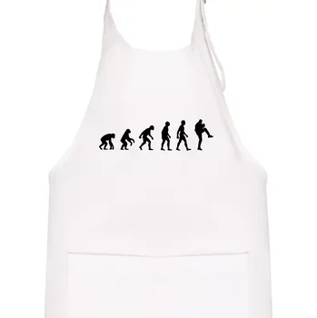 Kuchyňská zástěra Evoluce baseball nadhazovač - Dětská zástěra na vaření - Univerzální velikost ( Bílá )