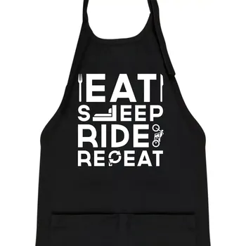 Kuchyňská zástěra Eat sleep ride moto - Dětská zástěra na vaření - Univerzální velikost ( Černá )