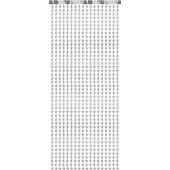 PartyDeco Závěs Hvězdy, stříbrný, 100 x 245 cm