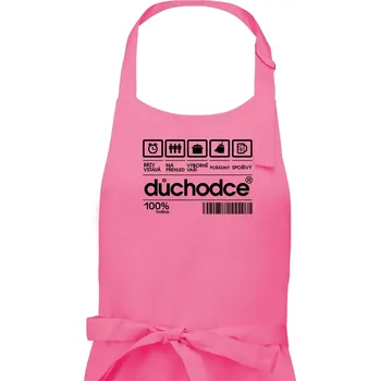 Kuchyňská zástěra Čárový kód důchodce - Pánská zástěra na vaření - Univerzální velikost ( Růžová )