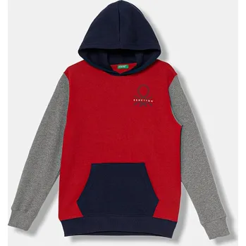Chlapecká mikina Dětská bavlněná mikina United Colors of Benetton 3J68C204V.G.seasonal červená 33X, vel. 130