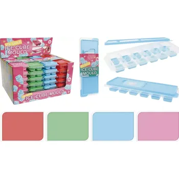 Tvořítko na led Forma na kostky ledu s víčkem 26x9,5 cm, různé barvy