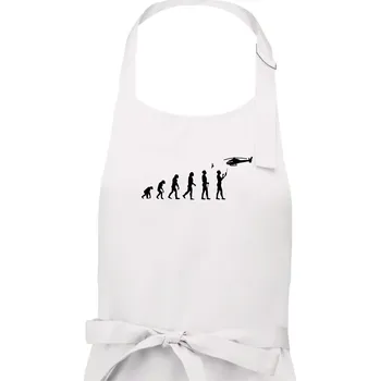 Kuchyňská zástěra Evoluce modeláře - Pánská zástěra na vaření - Univerzální velikost ( Bílá )