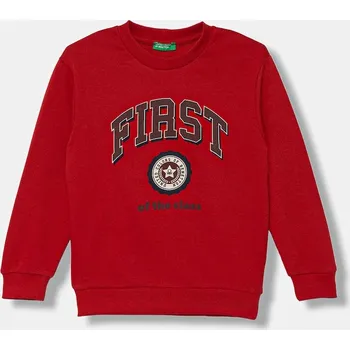 Chlapecká mikina Dětská bavlněná mikina United Colors of Benetton 3J68G10KN.P.seasonal červená 33X, vel. 116