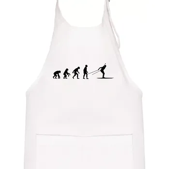 Kuchyňská zástěra Biathlon Evoluce Běh - Dětská zástěra na vaření - Univerzální velikost ( Bílá )