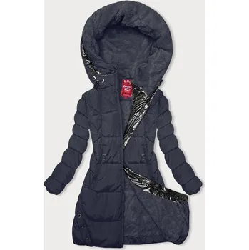 Tmavě modrá zimní bunda s kapucí (2M-231) odstíny modré XL (42)