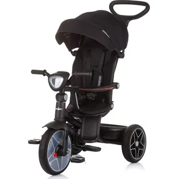 Dětská tříkolka Chipolino tříkolka se stříškou a hudebním boxem Derby 2v1 Obsidian