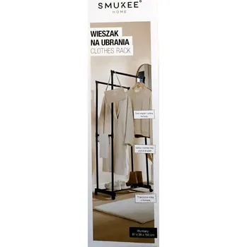 Věšák ŠATNÍ VĚŠÁK NA OBLEČENÍ SMUKEE ŠATNA 2 TYČE S POLICÍ NA BOTY