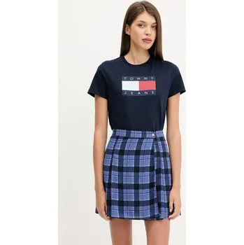 Dámské tričko Bavlněné tričko Tommy Jeans dámské, tmavomodrá barva, DW0DW22562 59X, vel. M