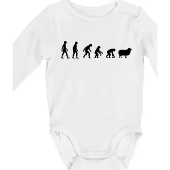 Evoluce ovce - Body kojenecké s dlouhým rukávem - Dlouhý r. do 3 měs ( Bílá )