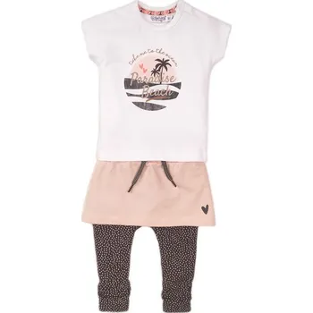 Kojenecká souprava DIRKJE Set 3dílný se sukní 80 White+Smokey Pink+Smokey Grey+aop
