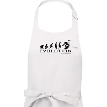 Kuchyňská zástěra Evoluce snowboardu - Pánská zástěra na vaření - Univerzální velikost ( Bílá )
