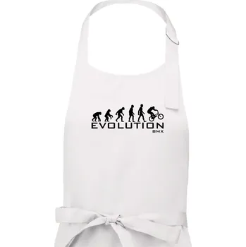 Kuchyňská zástěra Evoluce BMX - Dámská zástěra na vaření - Univerzální velikost ( Bílá )
