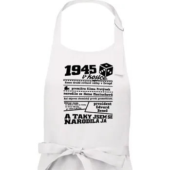 Kuchyňská zástěra 1945 v kostce - Dámská zástěra na vaření - Univerzální velikost ( Bílá )