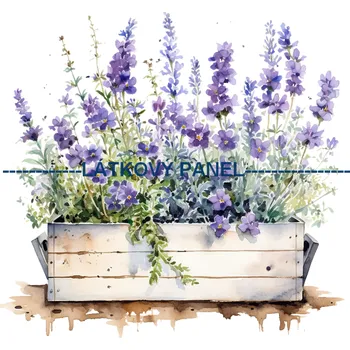 Látkový panel - Levandule - LE-96 Velikost: 30x30cm, Materiál: Bavlna