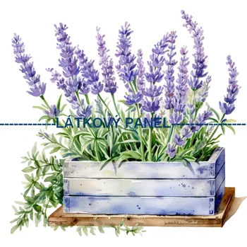 Látkový panel - Levandule - LE-98 Velikost: 20x20cm, Materiál: Kočárkovina