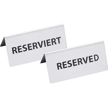 Jmenovka na stůl Kontakt: Rezervováno - stojánek s německým textem: RESERVIERT, výška: 55 mm