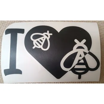 samolepka Samolepka srdce se včelou - černá