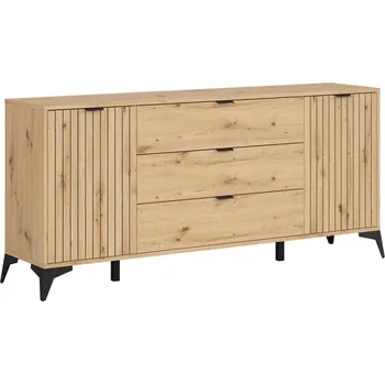 Komoda Komoda 180 Lamea - Black Red White - BRW Dub Artisan 180x83 cm