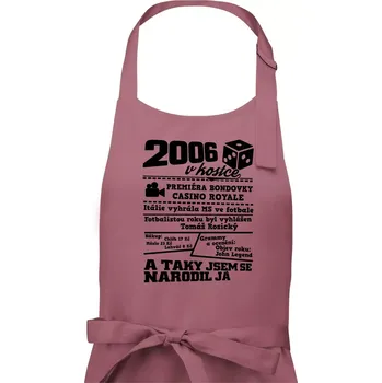 Kuchyňská zástěra 2006 v kostce - Pánská zástěra na vaření - Univerzální velikost ( Starorůžová )