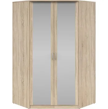 Šatní skříň Rohová šatní skříň Brando - Black Red White - BRW Dub Sonoma 117x201 cm