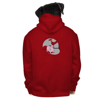 Pánská mikina Bastard Prasátko pánská mikina na zip Red