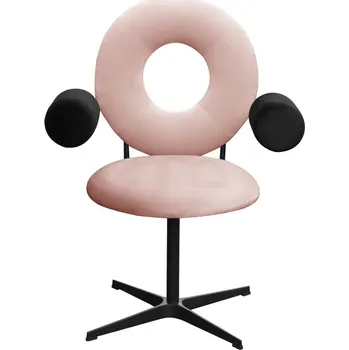 Křeslo Extravagantní čalouněná židle s područkami na otočné základně Monocle - Happy Barok magic velvet 2264, magic velvet 2219 76x100 cm