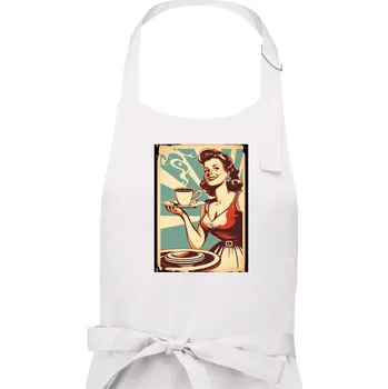 Kuchyňská zástěra Holka z kavárny - Pánská zástěra na vaření - Univerzální velikost ( Bílá )