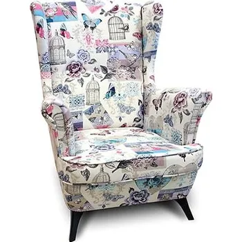 Křeslo Křeslo Ušák Hebe - Black Red White - BRW Jaulas-morado 97x104 cm