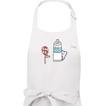 Kuchyňská zástěra Lízátko pasta zuby - Pánská zástěra na vaření - Univerzální velikost ( Bílá )