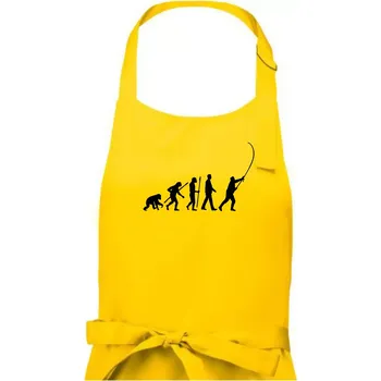 Kuchyňská zástěra Evoluce rybaření - Pánská zástěra na vaření - Univerzální velikost ( Žlutá )