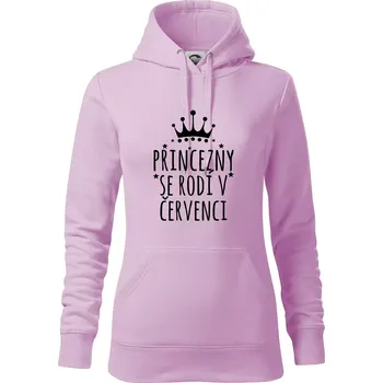 Dámská mikina Princezny se rodí v červenci - Mikina dámská Cape s kapucí - XL ( Orchid )
