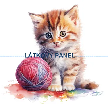 Látkový panel - Kočka - KČ-147 Velikost: 15x15cm, Materiál: Kočárkovina